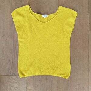 Cashmere-silk blend wide V-neck sweater T-shirt - XL